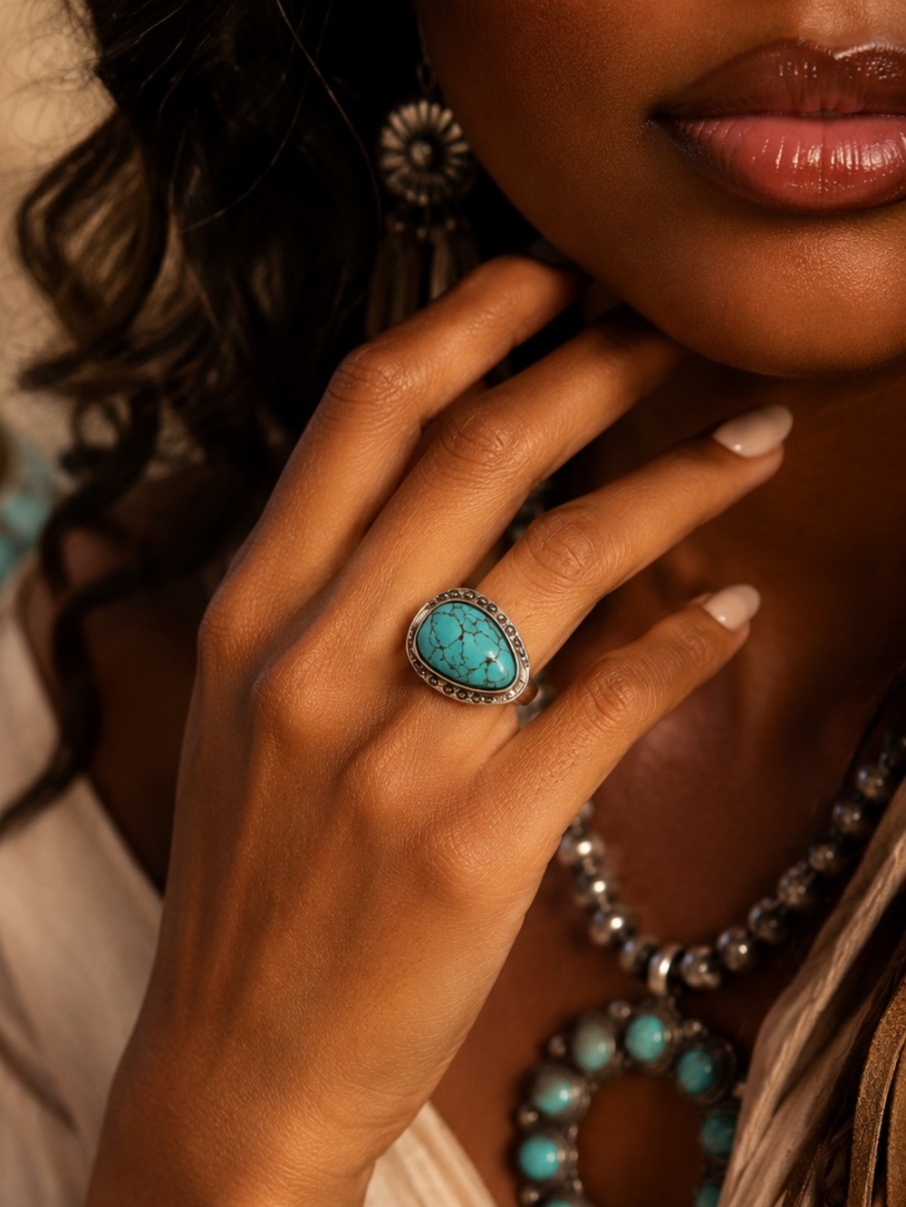 Turquoise Statement Ring Southwestern Cocktail Ring Lia Sophia